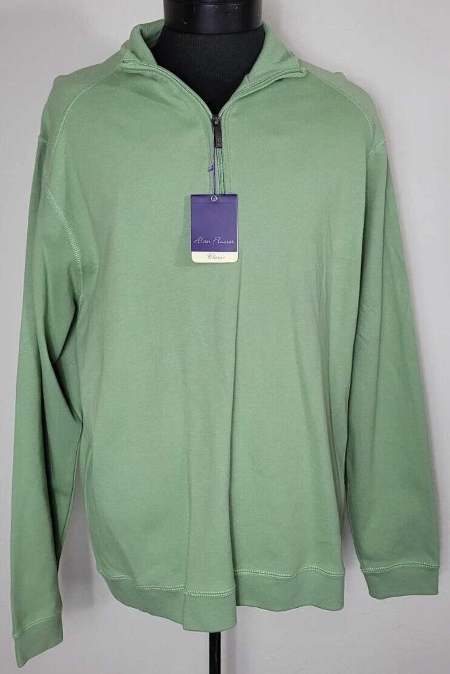 "ALAN FLUSSER" GOLF LONG SLEEVE ZIP PULL-OVER SWEATER SZ XL